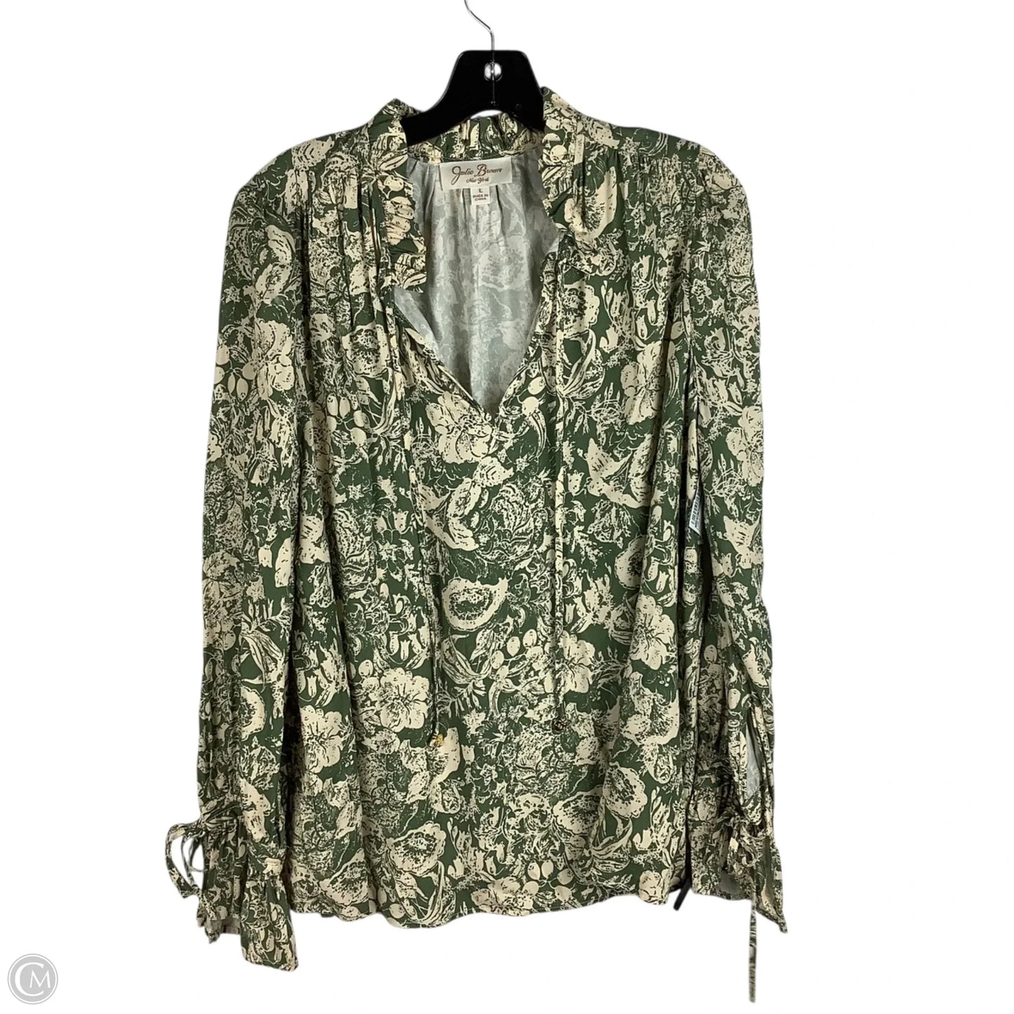 Top Long Sleeve By Julie Brown In Green, Size: L