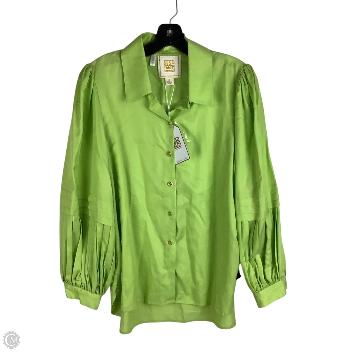 Top Long Sleeve By Cmc In Green, Size: M