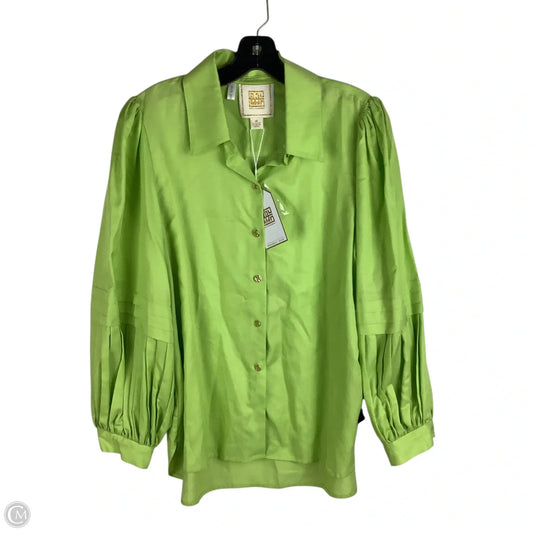 Top Long Sleeve By Cmc In Green, Size: M