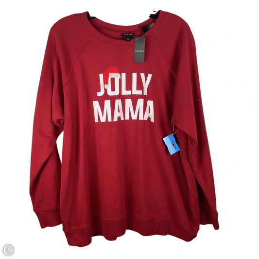 Sweatshirt Crewneck By Torrid In Red, Size: 1x