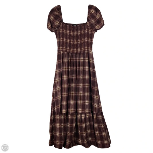 Dress Casual Midi By Blu Pepper In Plaid Pattern, Size: S