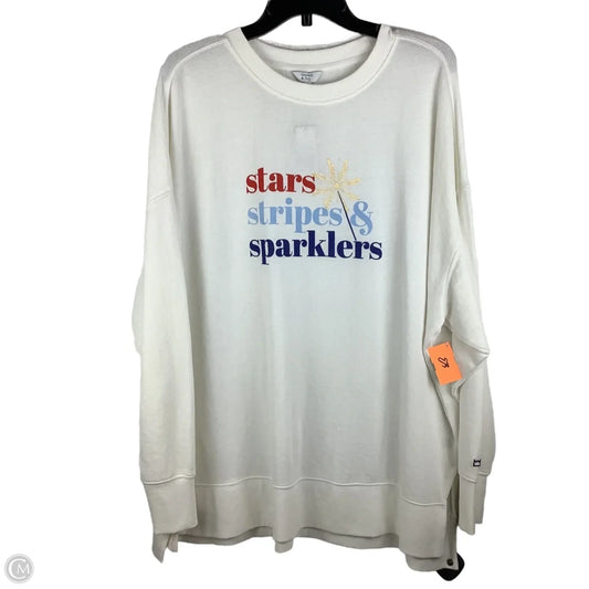 Top Long Sleeve By Crown And Ivy In Blue & Red & White, Size: Xl