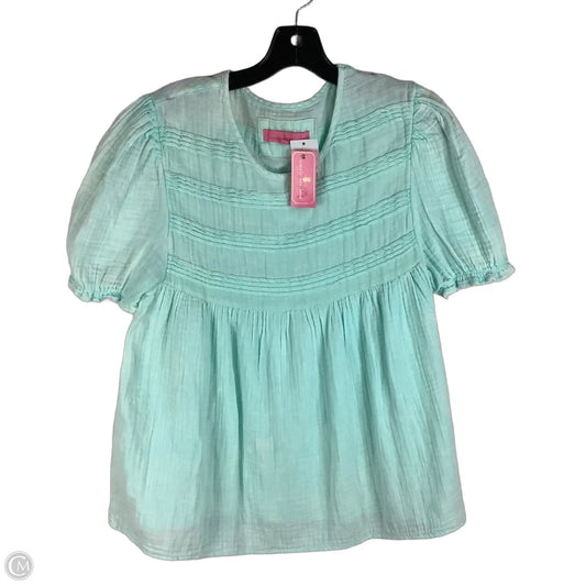 Top Short Sleeve By Simply Southern In Teal, Size: S