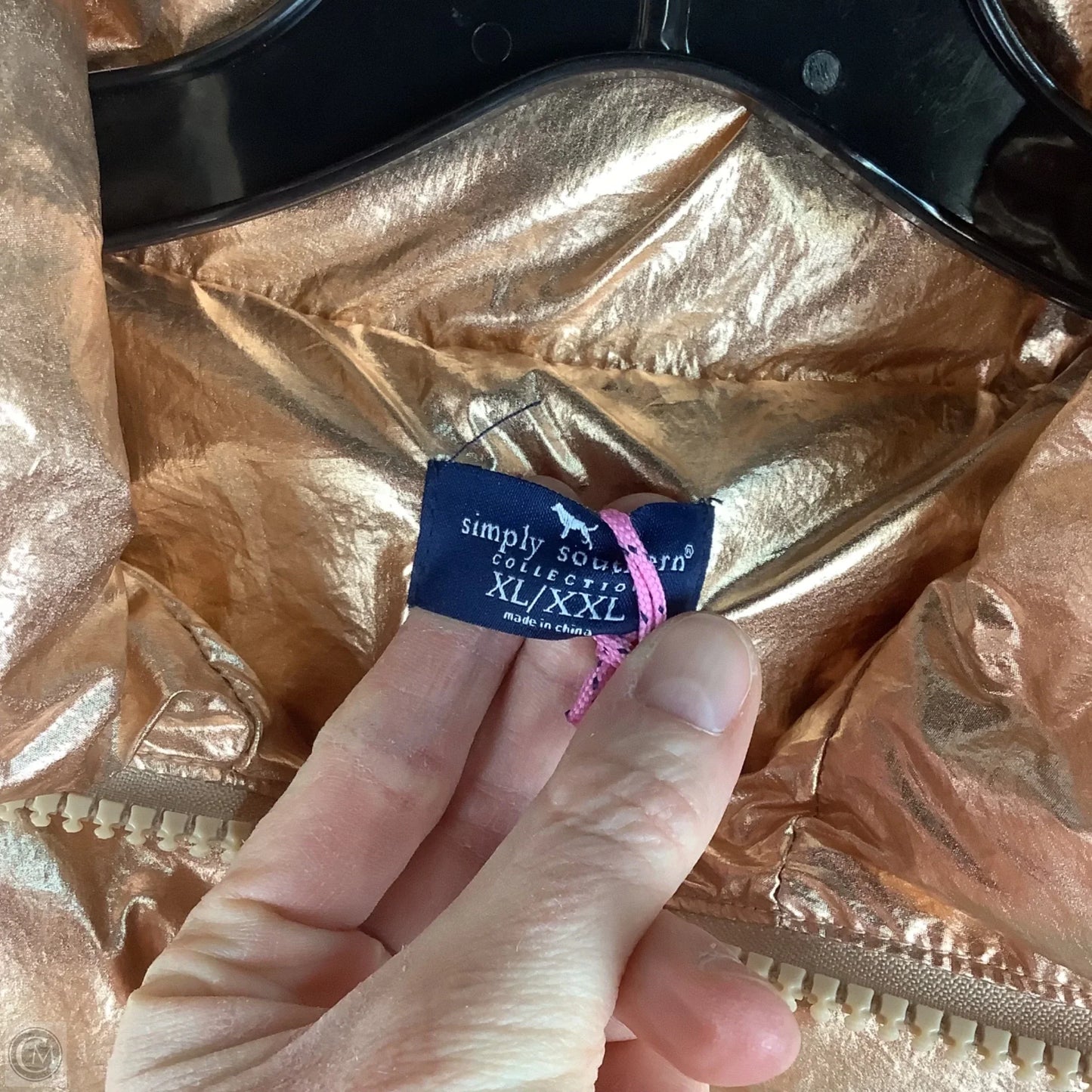 Vest Puffer & Quilted By Simply Southern In Gold, Size: Xl/XXL