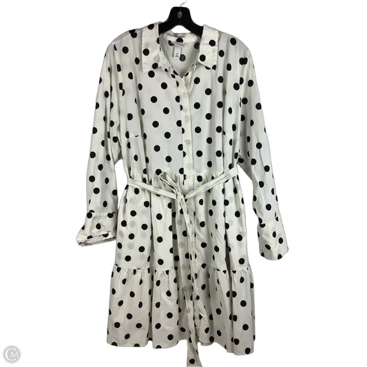 Dress Casual Short By Ava & Viv In Polkadot Pattern, Size: Xxl