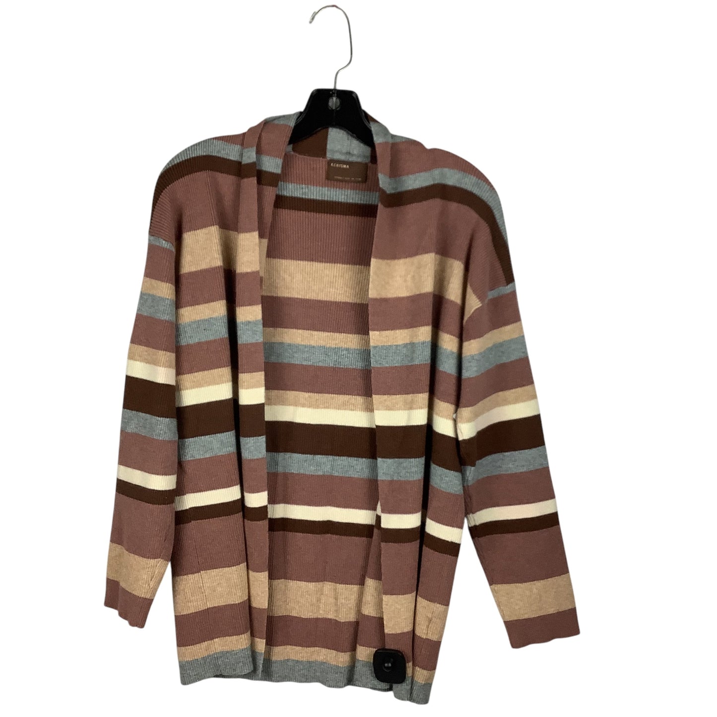 Sweater Cardigan By Kerisma In Striped Pattern, Size: S/M