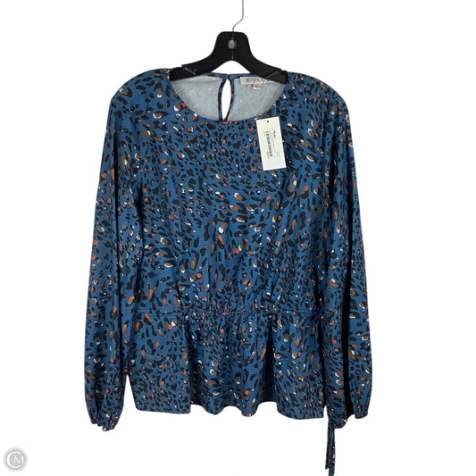 Top Long Sleeve By Joy Joy In Animal Print, Size: L