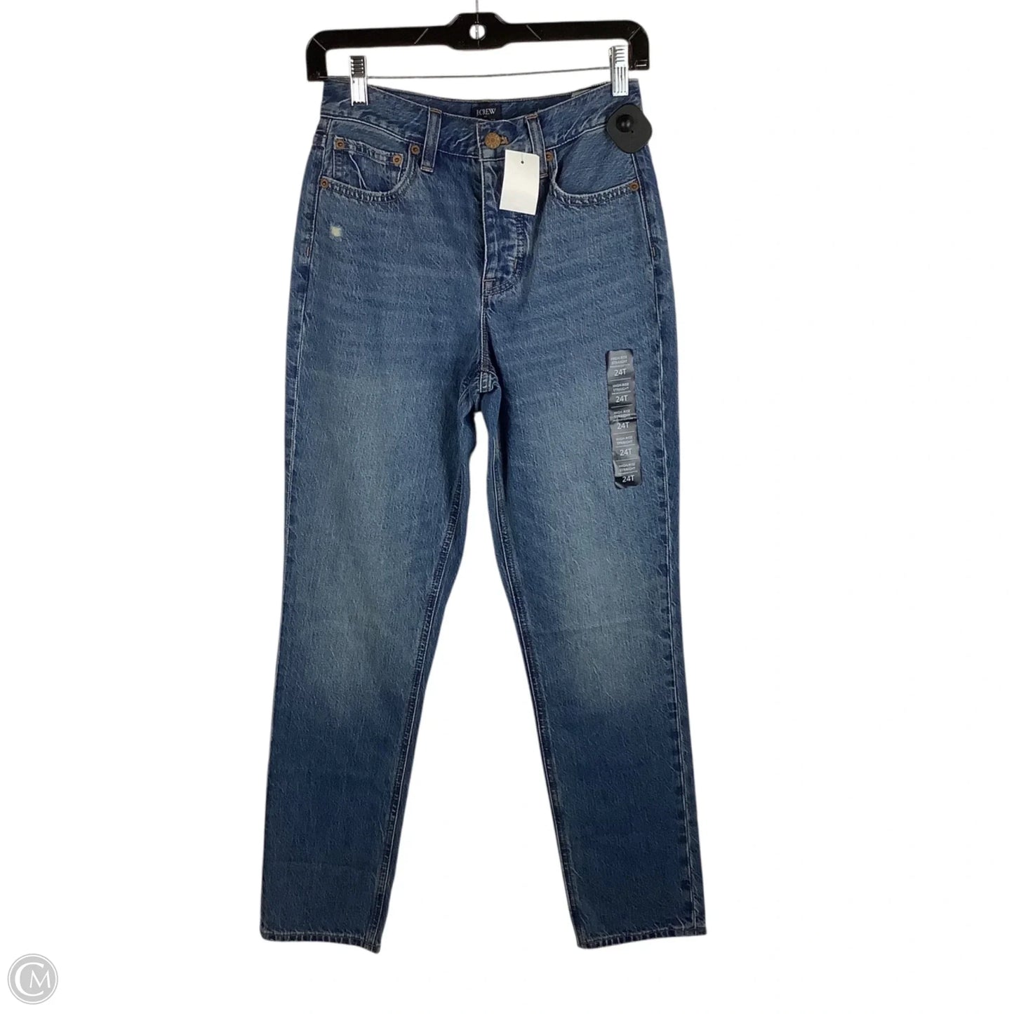 Jeans Straight By J. Crew In Blue Denim, Size: 0 (24 TALL)