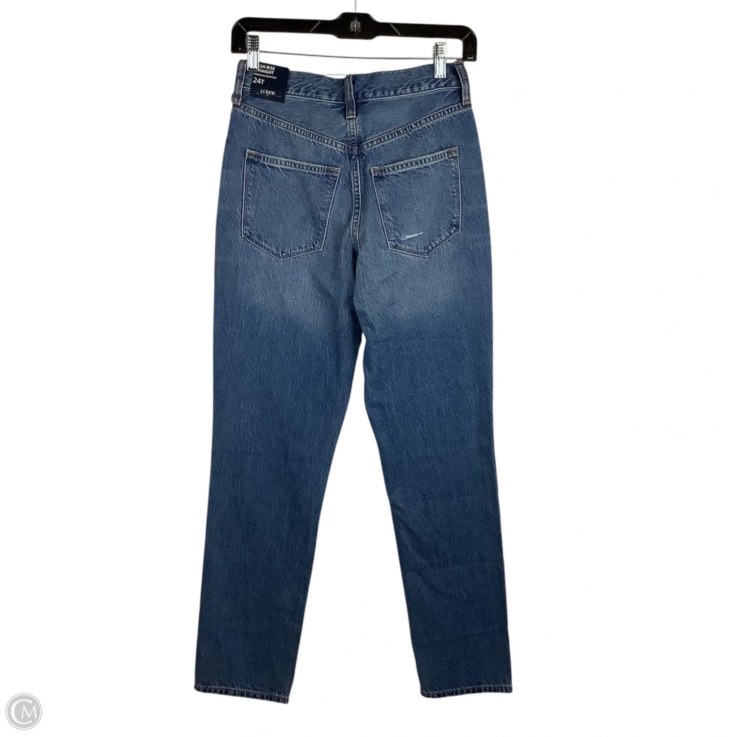Jeans Straight By J. Crew In Blue Denim, Size: 0 (24 TALL)