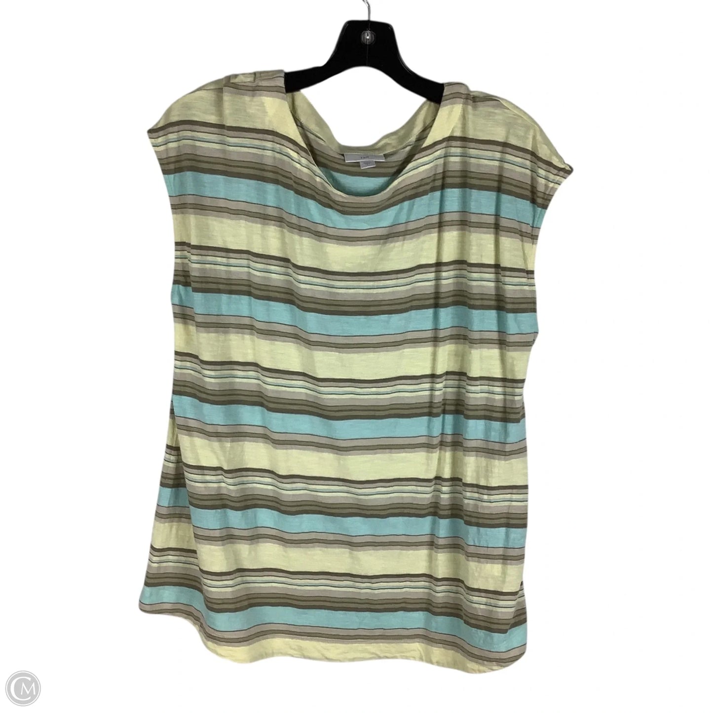 Top Short Sleeve Basic By J. Jill In Striped Pattern, Size: L