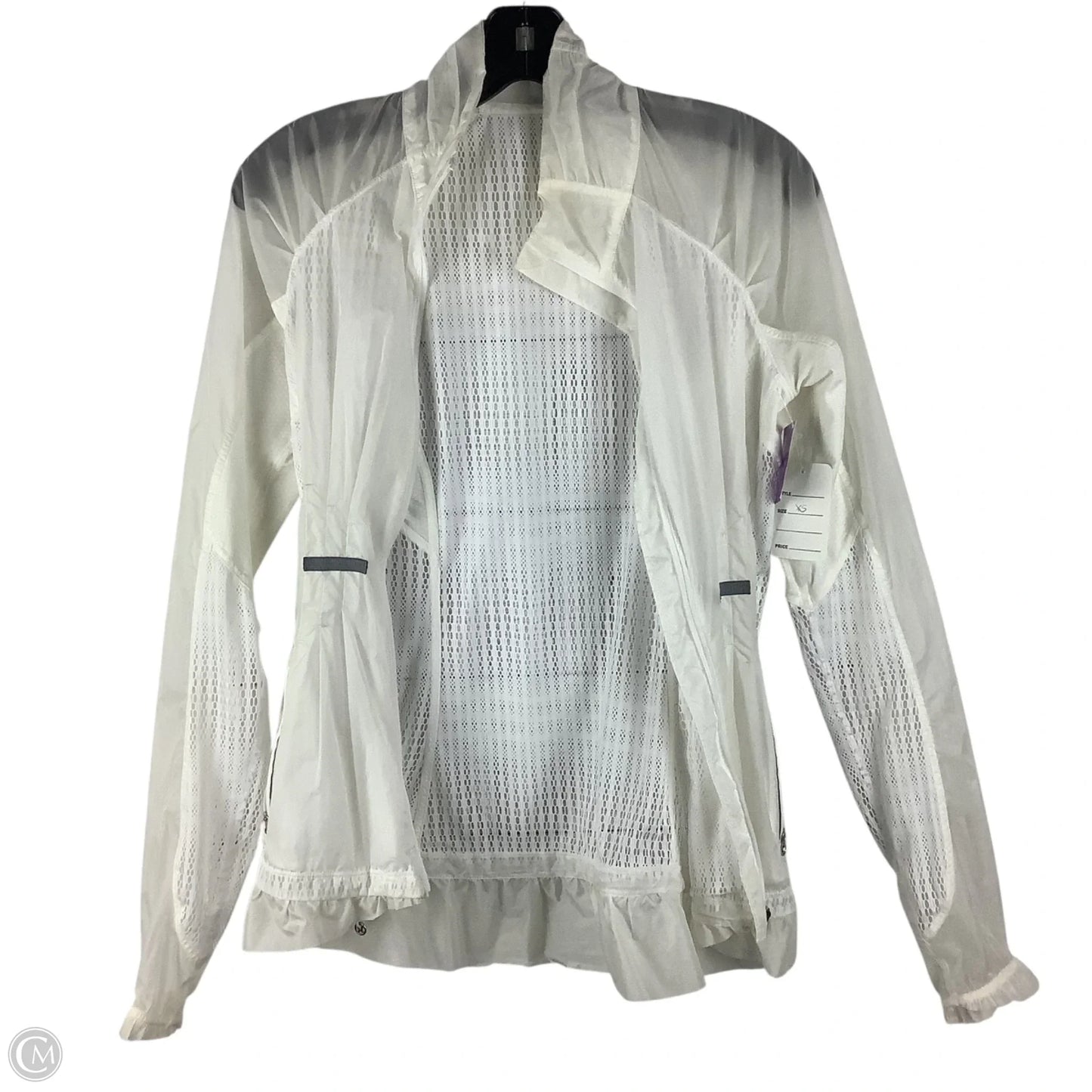 Athletic Jacket By Lululemon In White Size 2