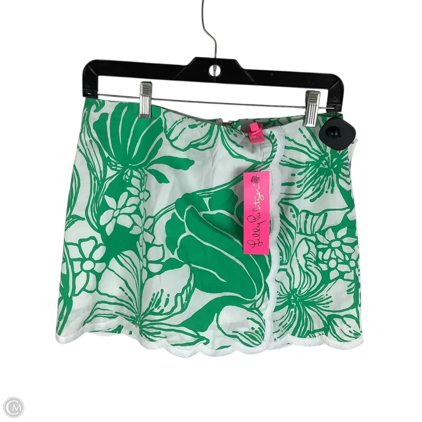 Skort Designer By Lilly Pulitzer In Green & White, Size: 4