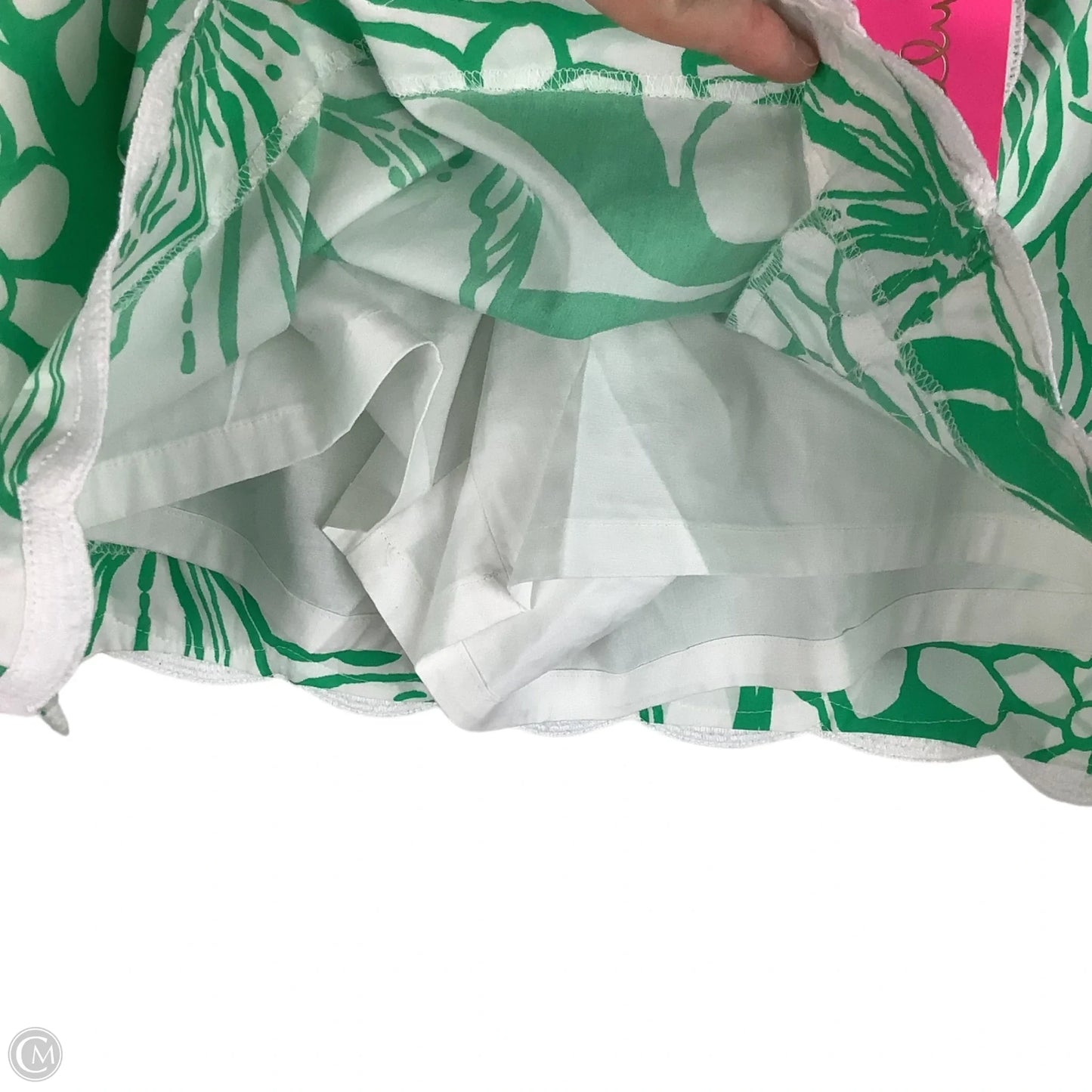 Skort Designer By Lilly Pulitzer In Green & White, Size: 4
