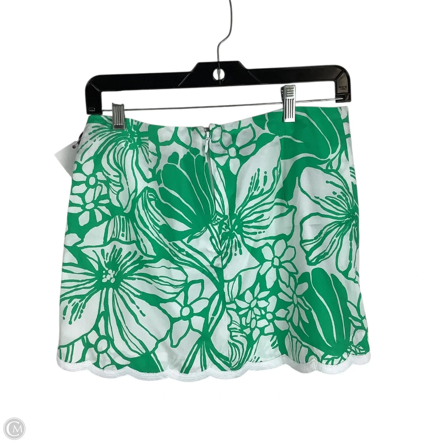 Skort Designer By Lilly Pulitzer In Green & White, Size: 4
