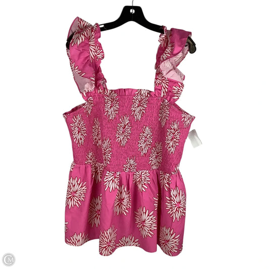 Top Sleeveless By Chicsoul In Pink, Size: 2x