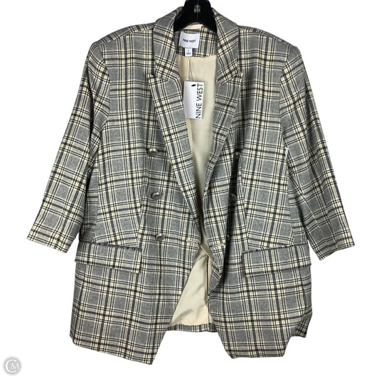 Blazer By Nine West In Plaid Pattern, Size: L