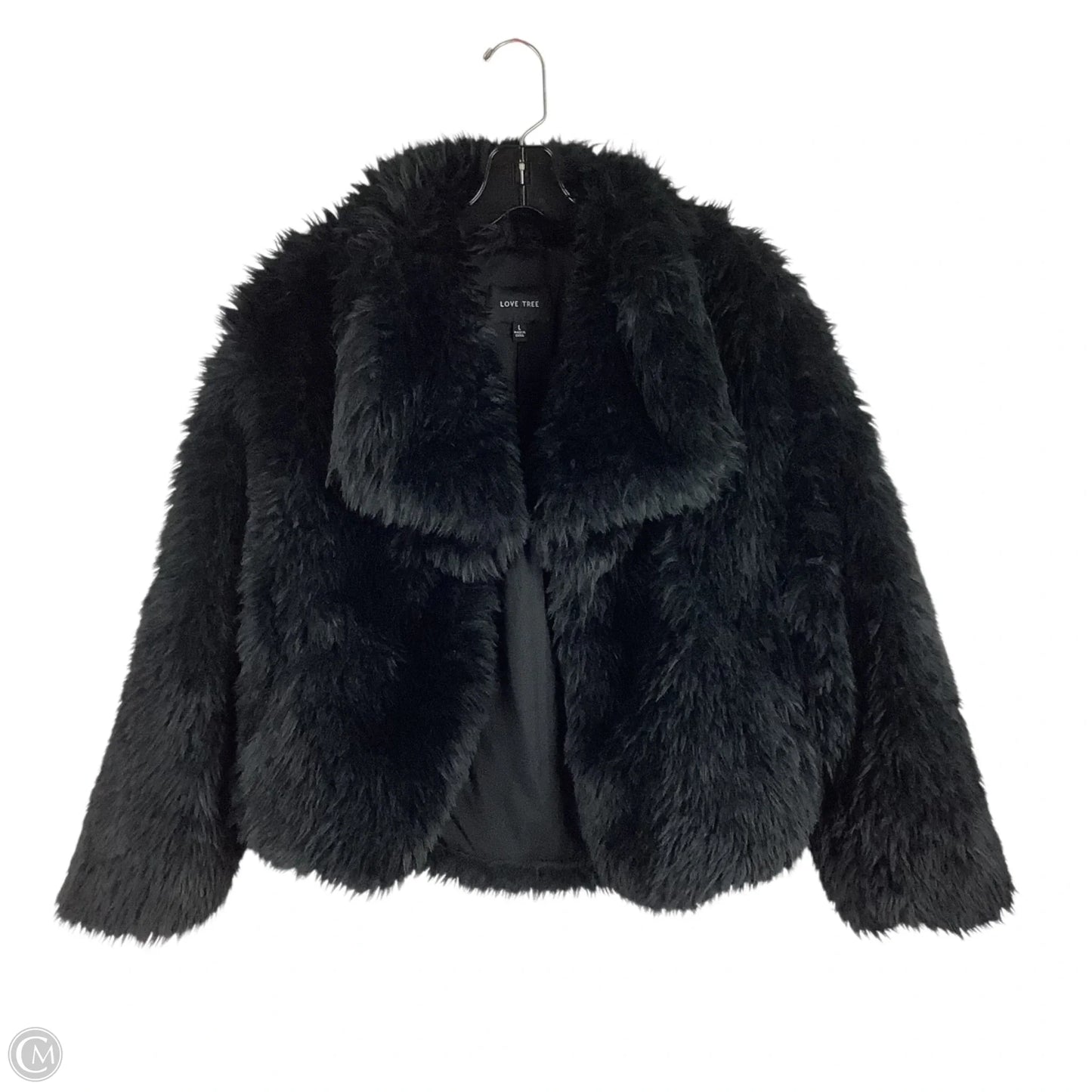 Jacket Faux Fur & Sherpa By Love Tree In Black, Size: L