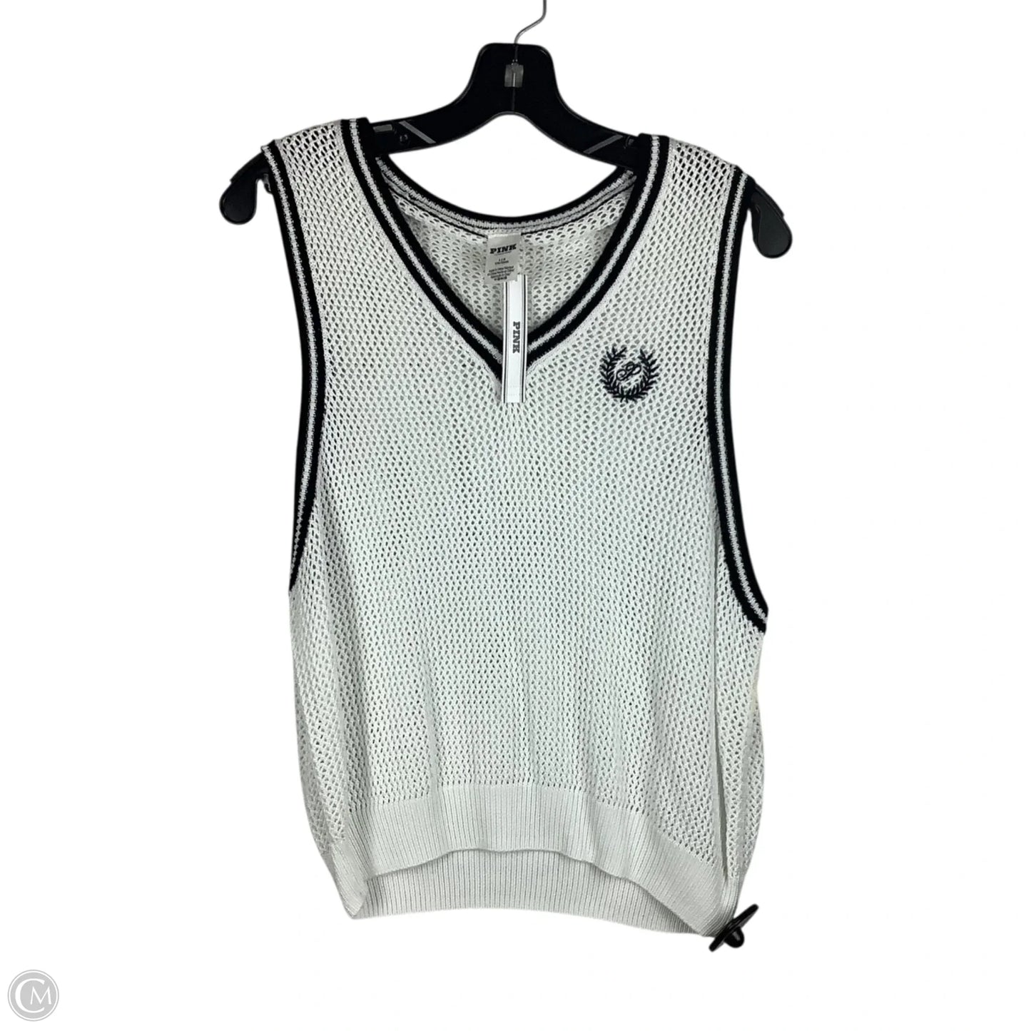 Vest Sweater By Pink In White, Size: L