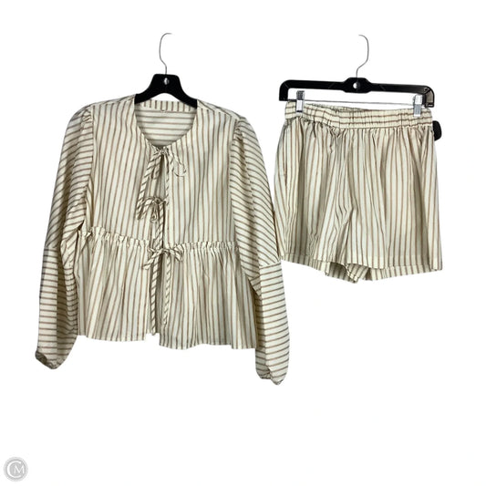 Shorts Set By Clothes Mentor In Cream, Size: M