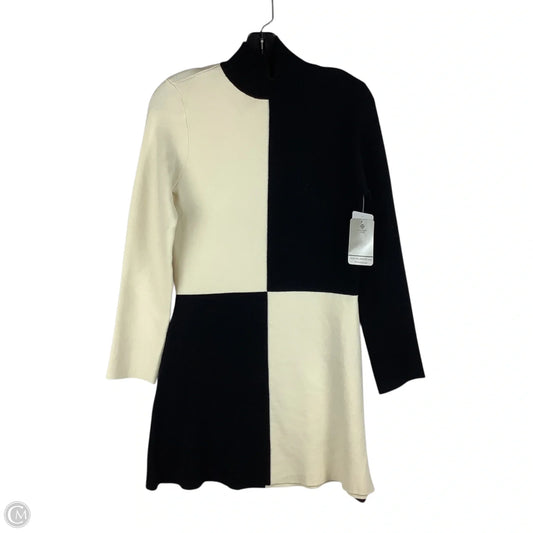 Dress Sweater By Miou Muse In Black & Cream, Size: M