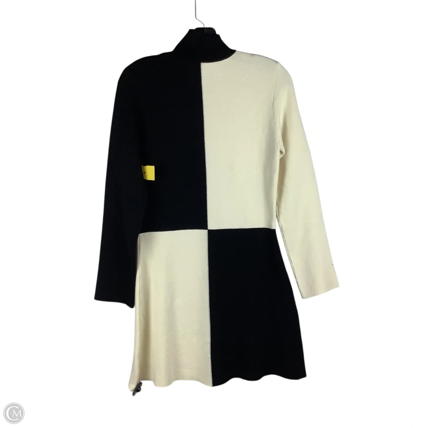 Dress Sweater By Miou Muse In Black & Cream, Size: M