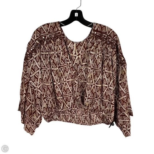 Top Long Sleeve By Free People In Brown, Size: S