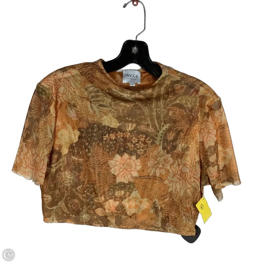 Top Short Sleeve Designer By Misa In Yellow, Size: L