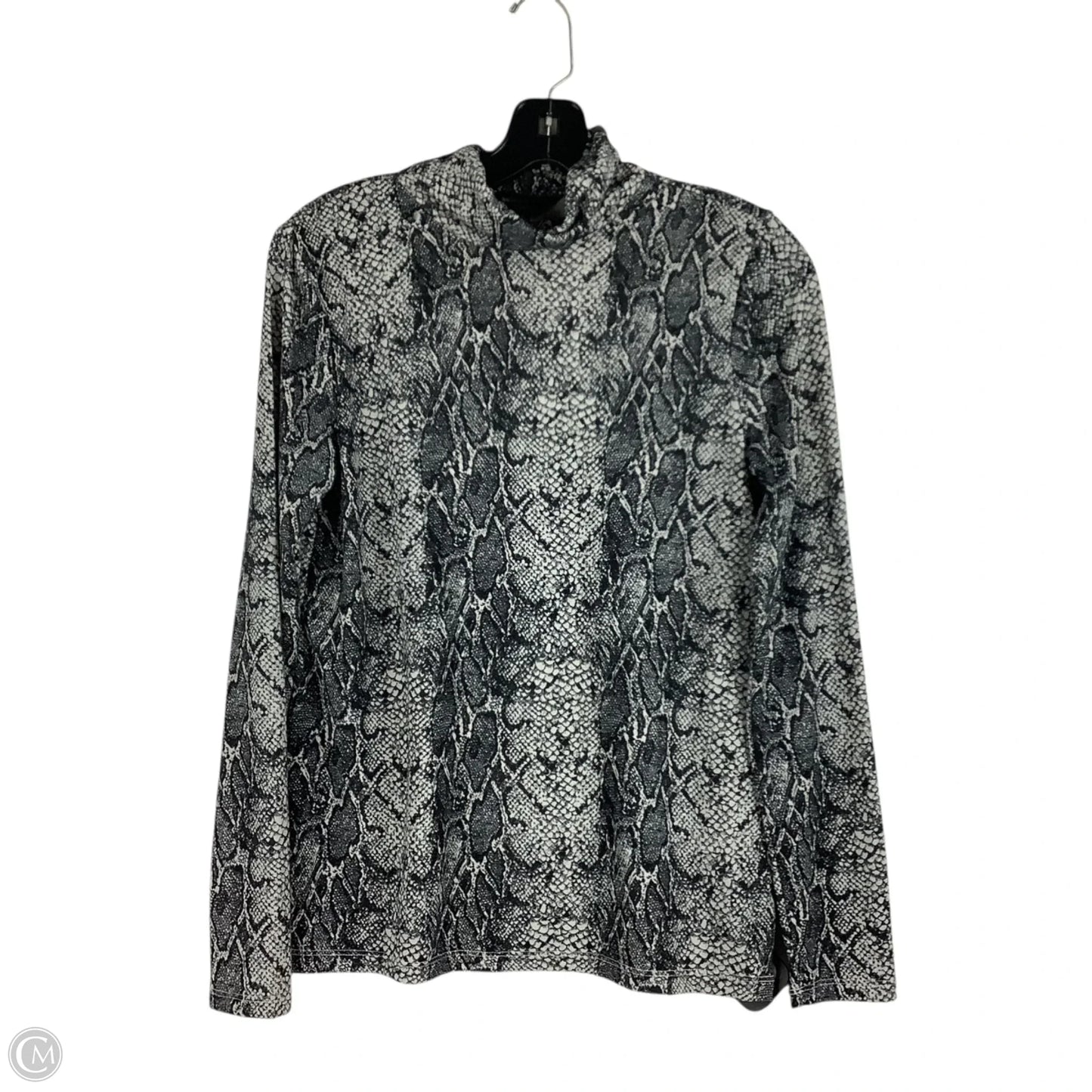 Top Long Sleeve Basic By Banana Republic In Snakeskin Print, Size: S