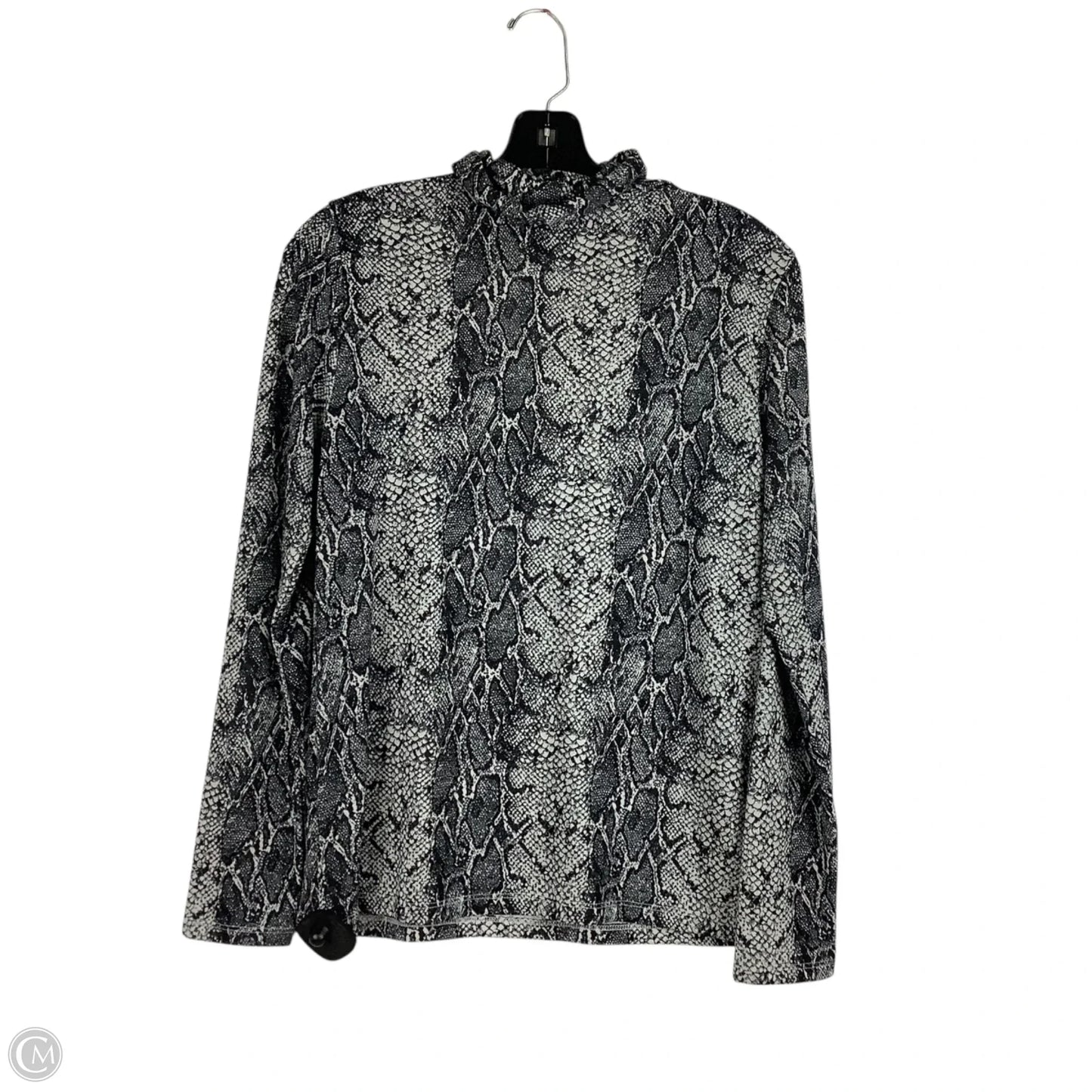 Top Long Sleeve Basic By Banana Republic In Snakeskin Print, Size: S