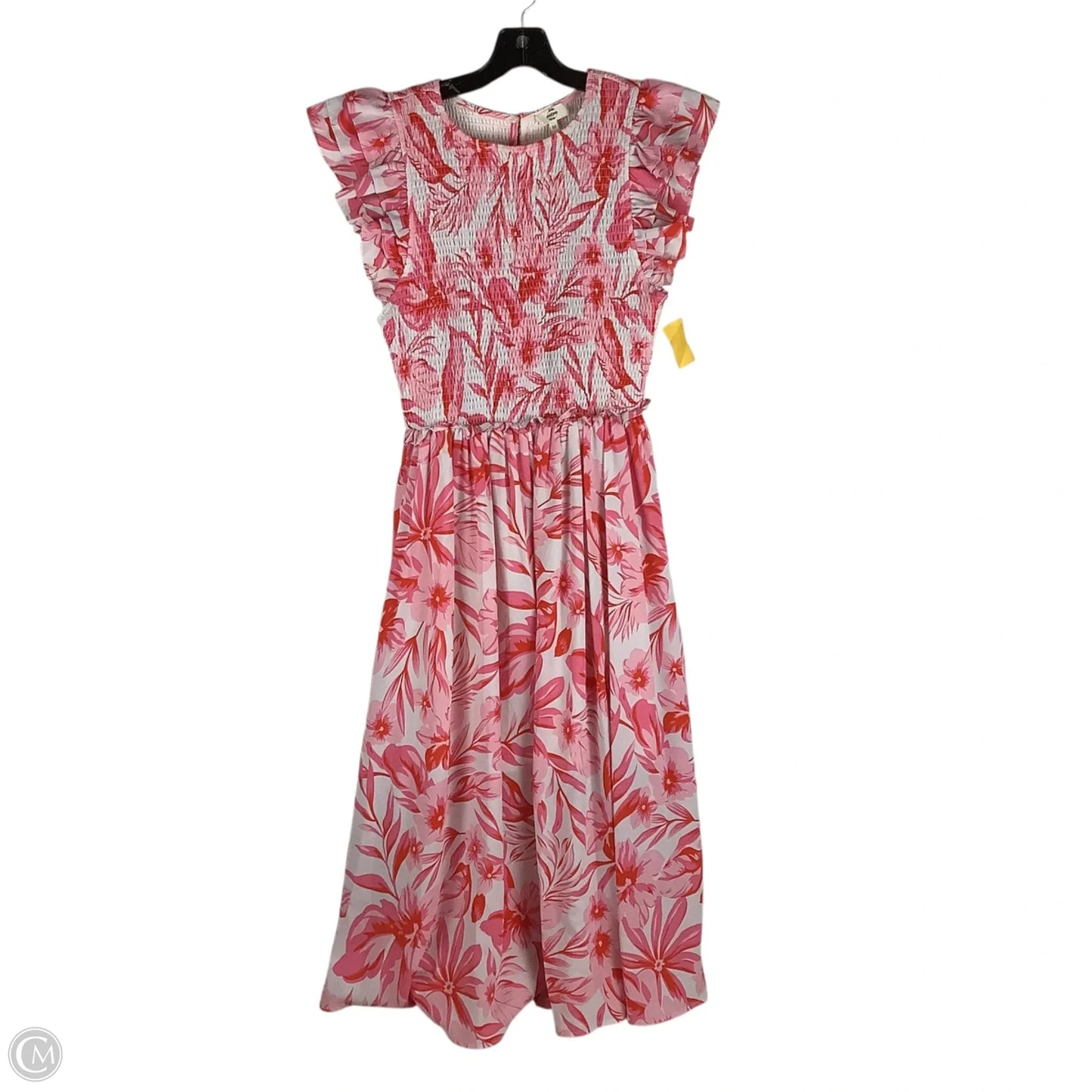 Dress Casual Midi By Entro In Pink & White, Size: M