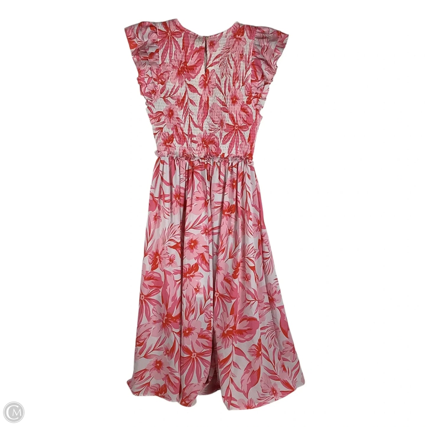 Dress Casual Midi By Entro In Pink & White, Size: M