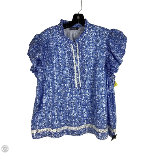 Top Short Sleeve By Vineyard Vines In Blue & White, Size: Xl