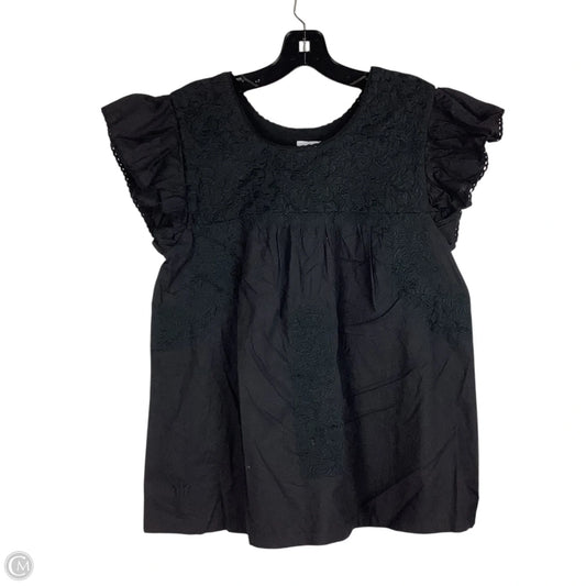 Top Short Sleeve By J.marie In Black, Size: S