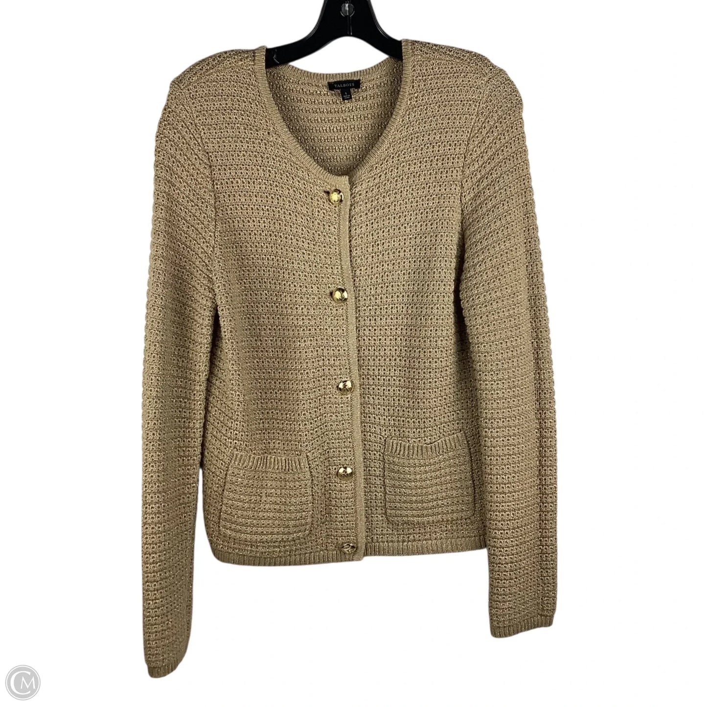 Sweater Cardigan By Talbots In Tan, Size: S