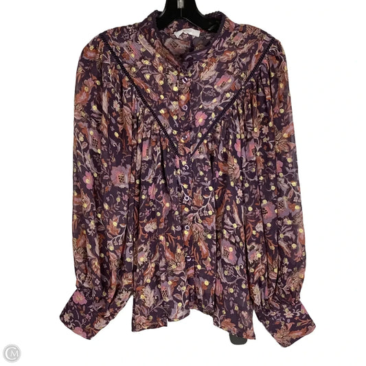 Top Long Sleeve By Olivaceous In Purple, Size: M