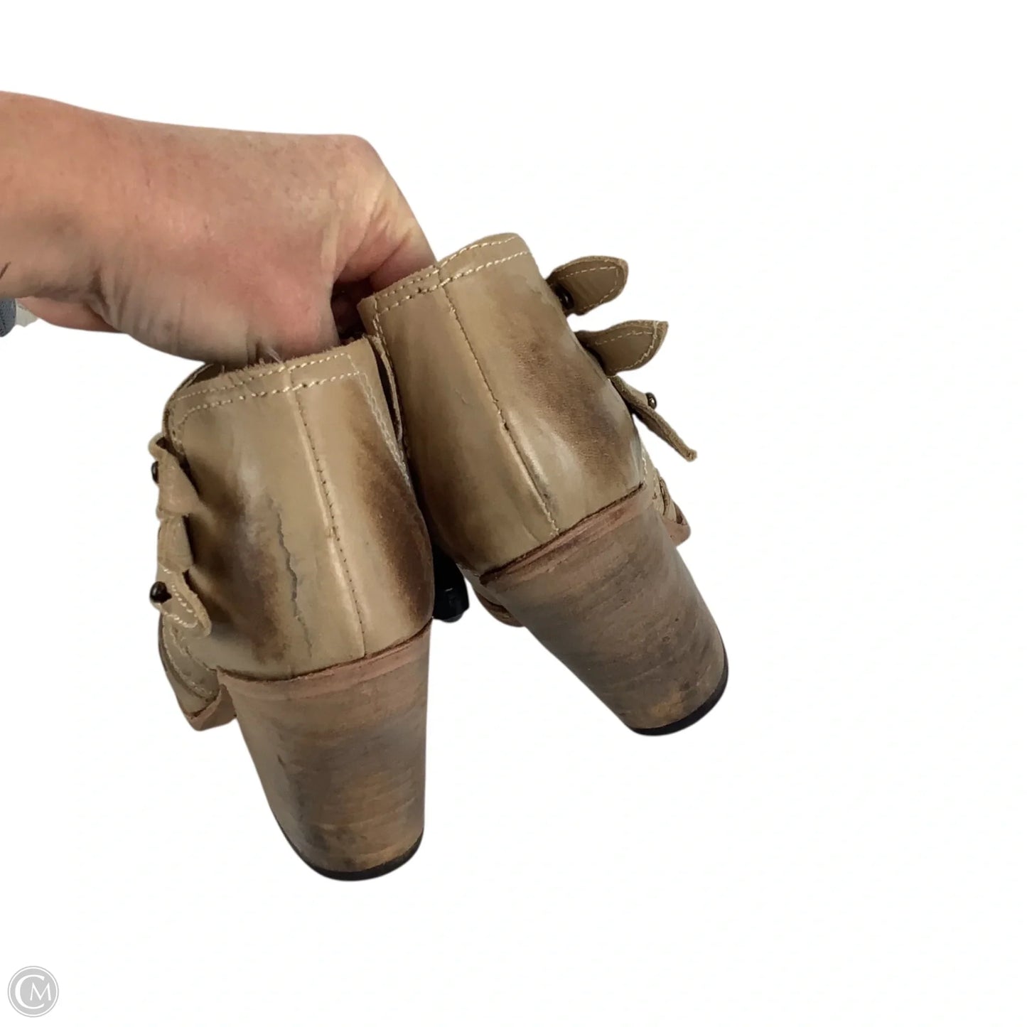 Boots Ankle Heels By Freebird In Tan, Size: 6