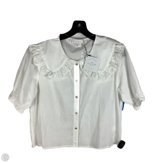Top Short Sleeve By Karlie In White, Size: M