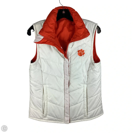 Reversible Vest Puffer & Quilted By Columbia In Orange & White, Size: S