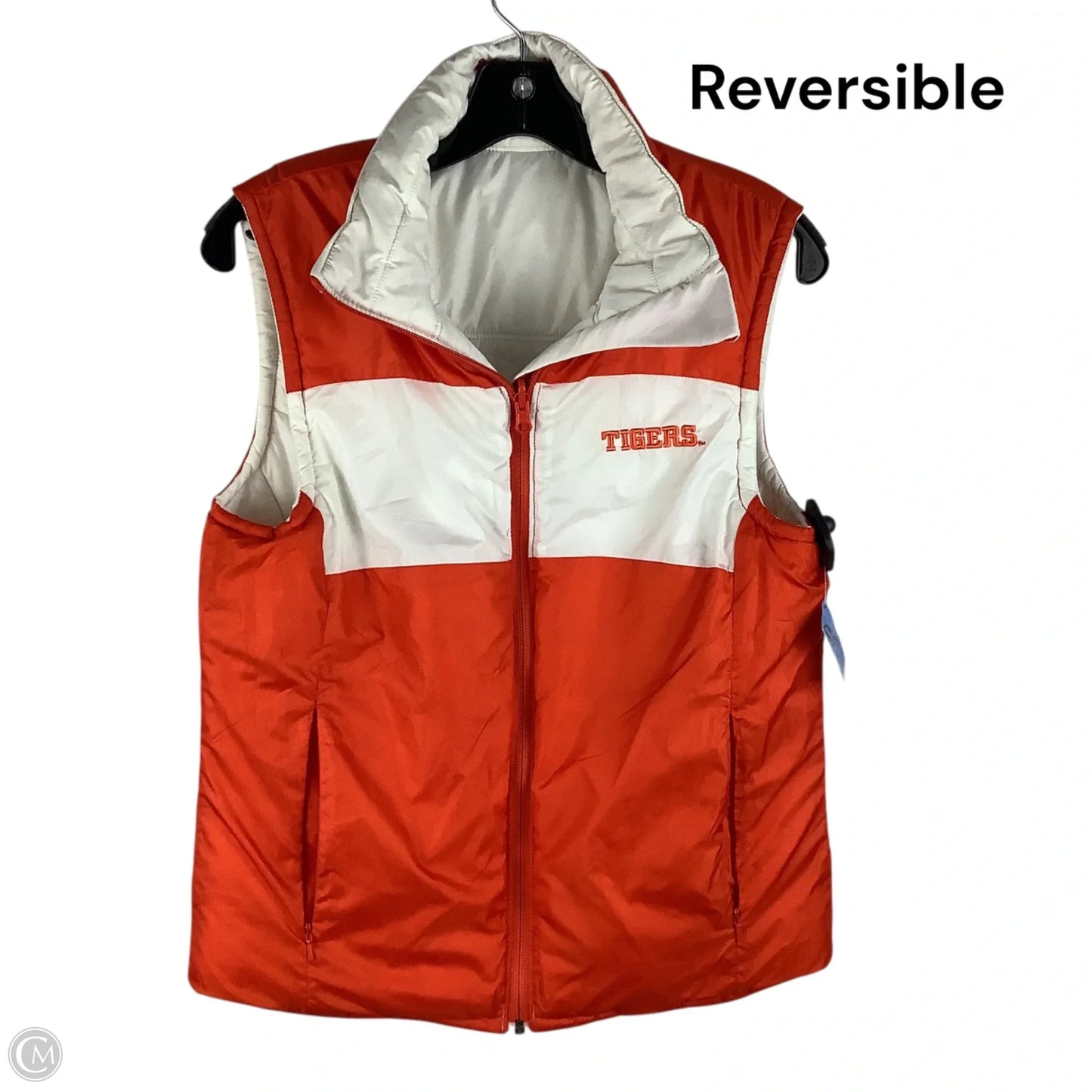 Reversible Vest Puffer & Quilted By Columbia In Orange & White, Size: S