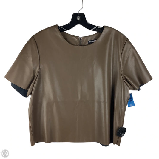 Top Short Sleeve By Steve Madden In Brown, Size: M
