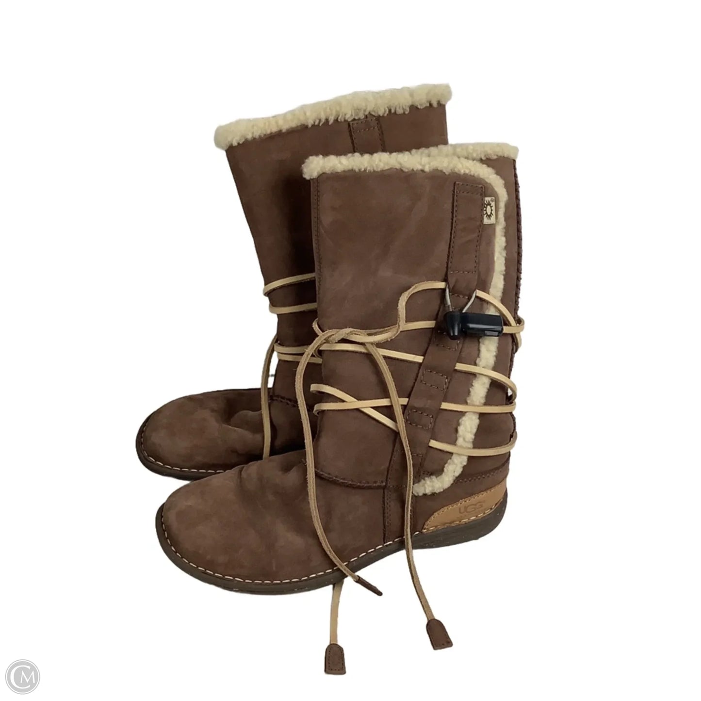 Boots Designer By Ugg In Brown, Size: 10