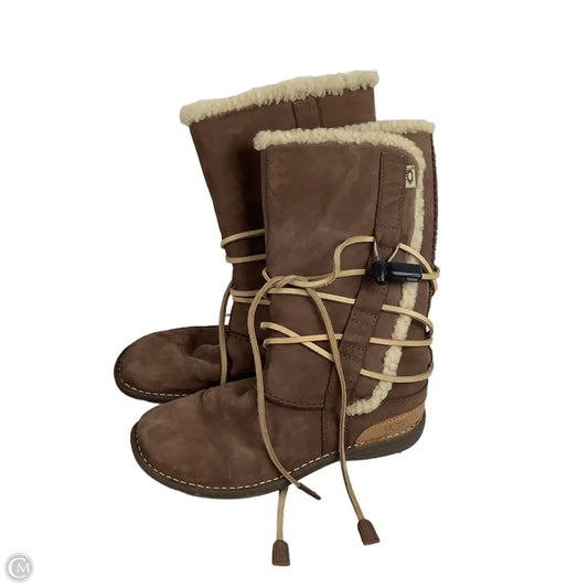 Boots Designer By Ugg In Brown, Size: 10