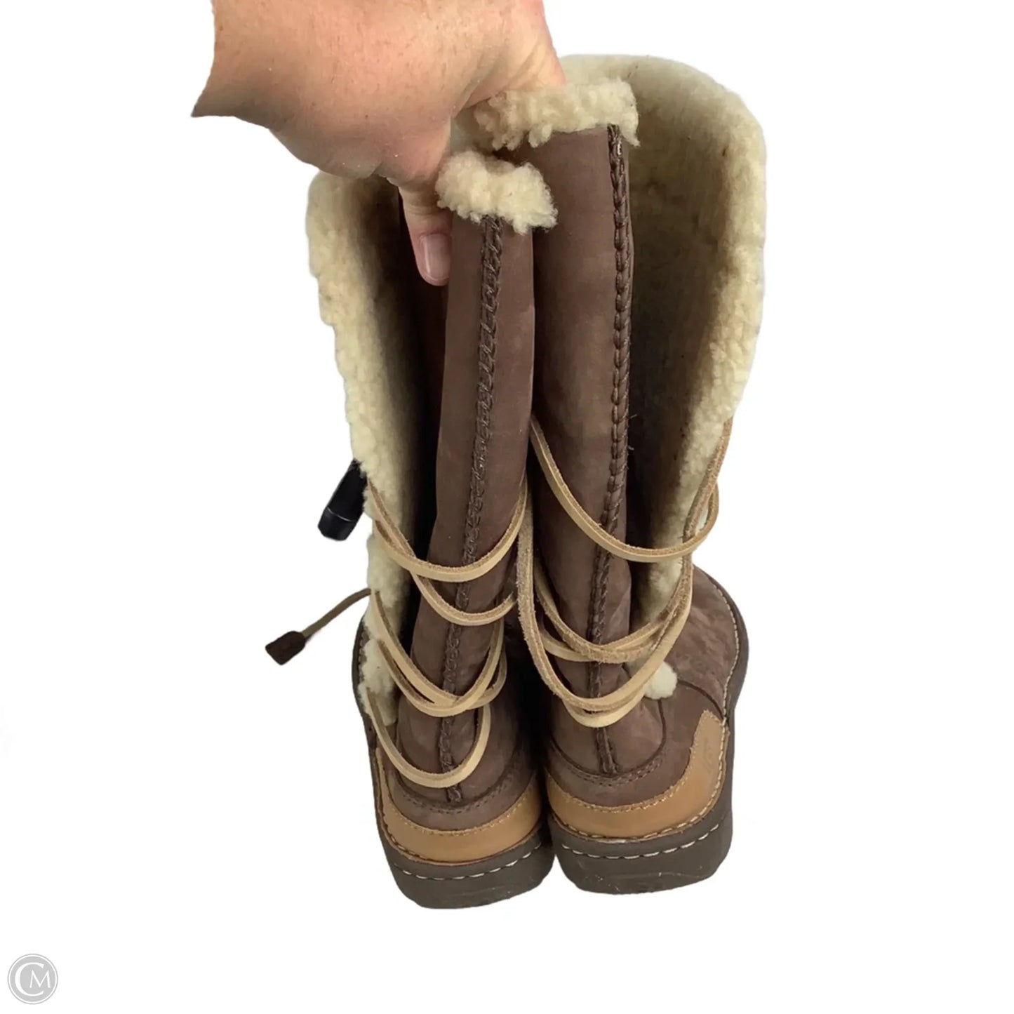 Boots Designer By Ugg In Brown, Size: 10