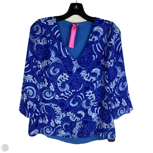Top Long Sleeve Designer By Lilly Pulitzer In Blue, Size: Xs