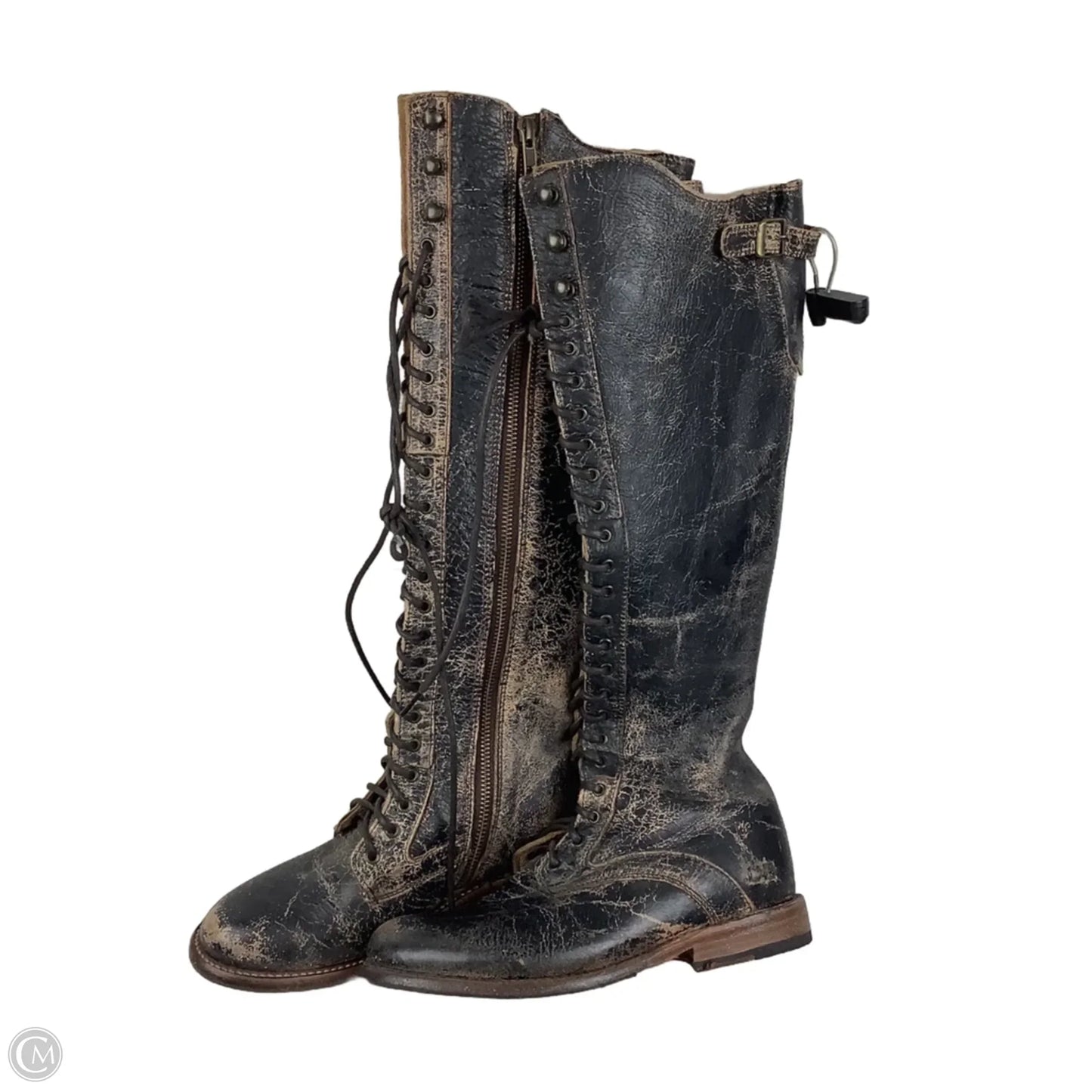 Boots Knee Flats By Bed Stu In Black, Size: 6