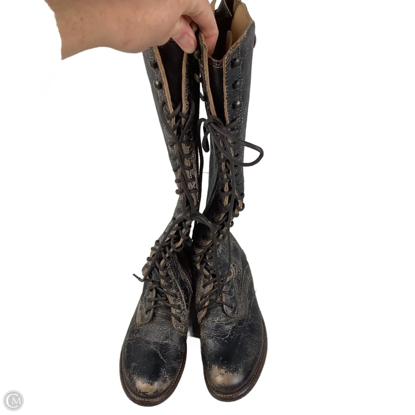 Boots Knee Flats By Bed Stu In Black, Size: 6