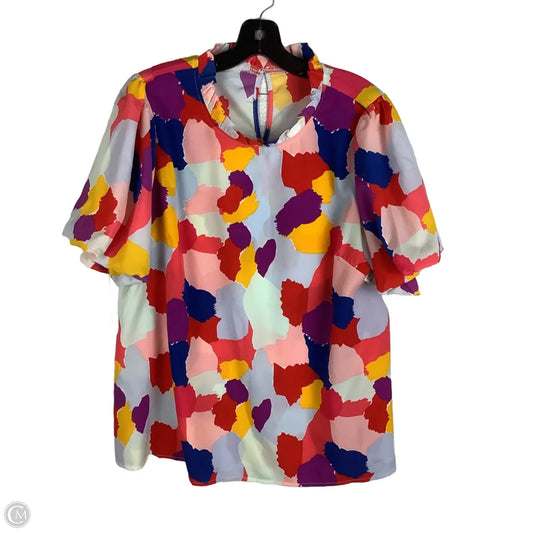 Top Short Sleeve By Jodifl In Multi-colored, Size: L