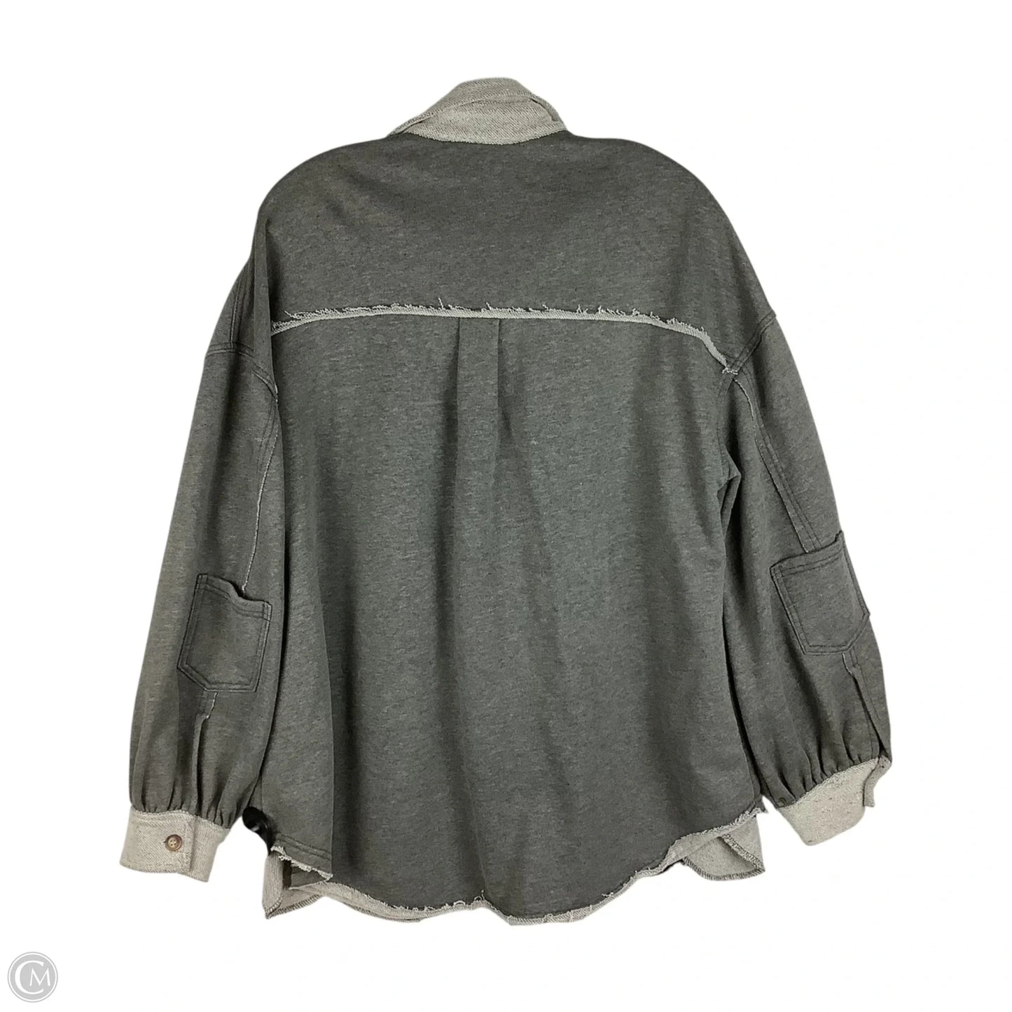 Jacket Shirt By Pol In Grey, Size: S (oversized)