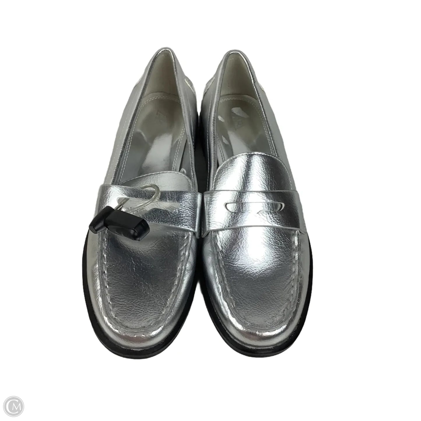 Shoes Flats By Zara In Silver, Size: 37