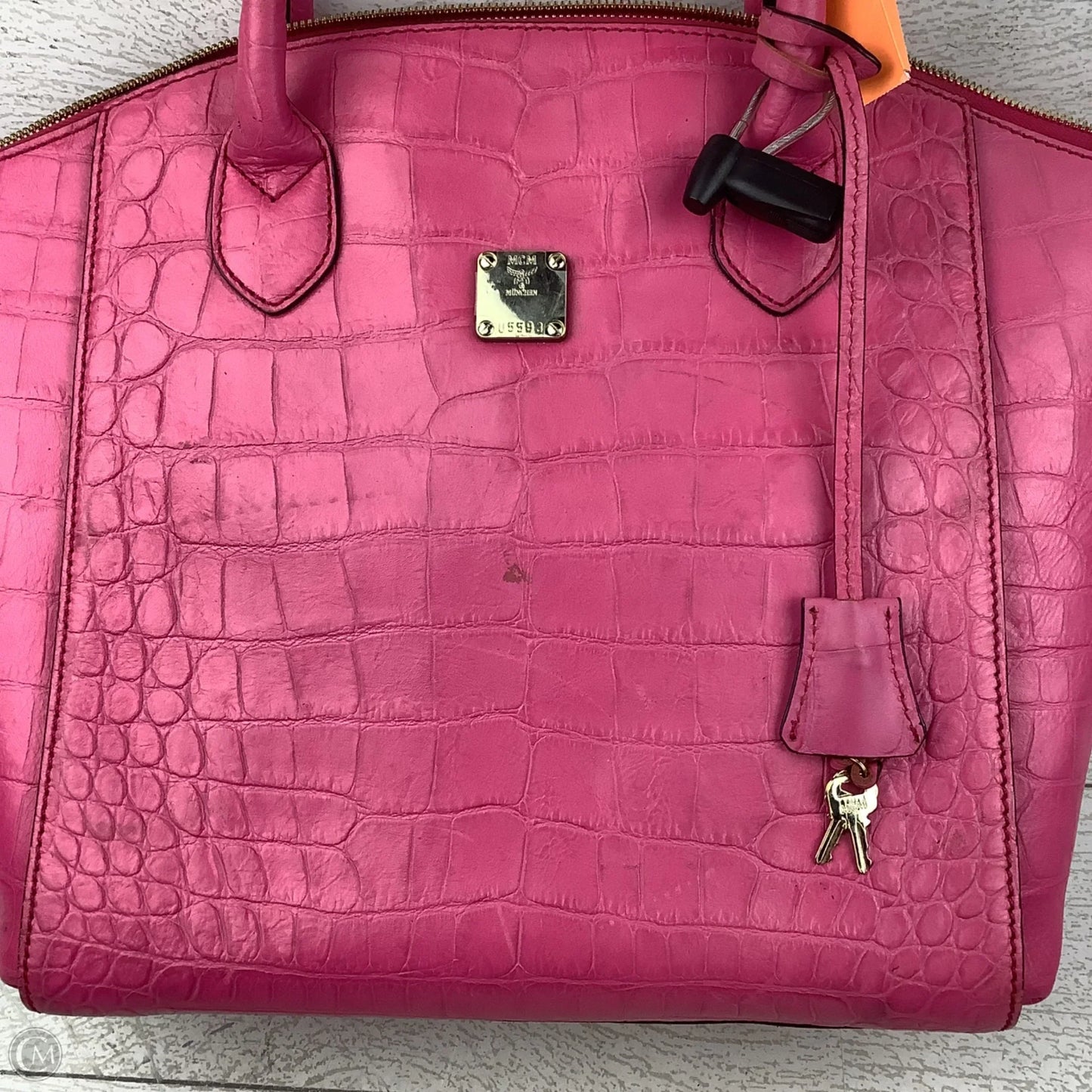 Handbag Luxury Designer By Mcm, AS IS significant wear, Size: Medium